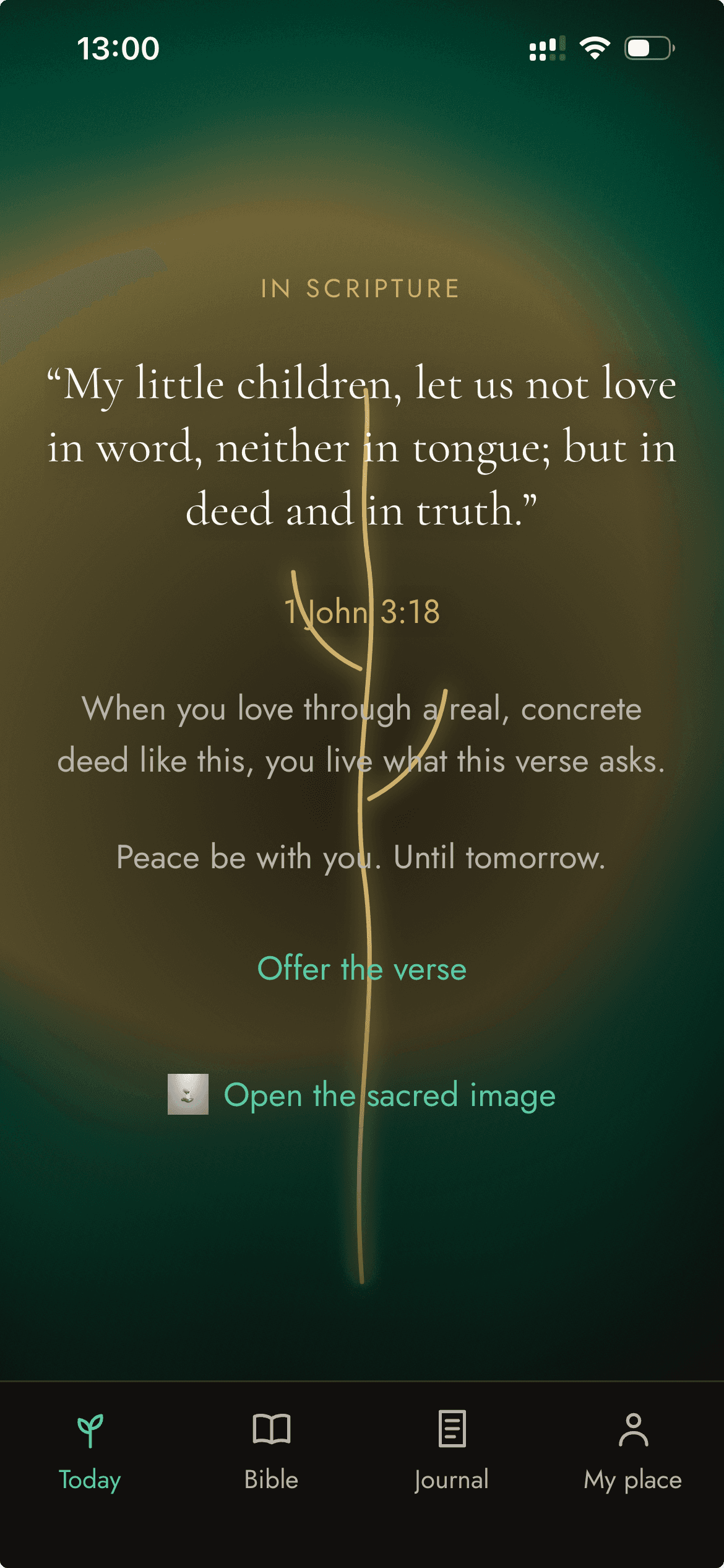 The verse revealed after the deed was lived